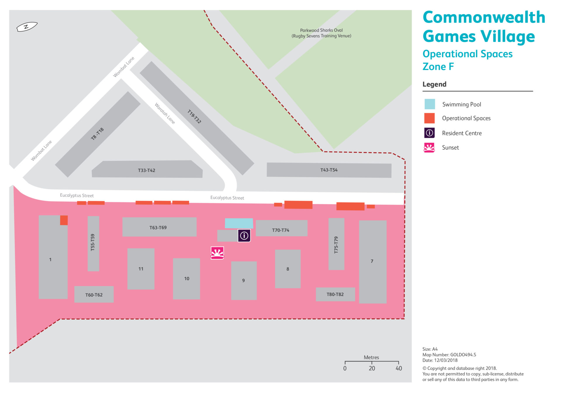 Commonwealth Games Village - Operational Spaces Zone F Map