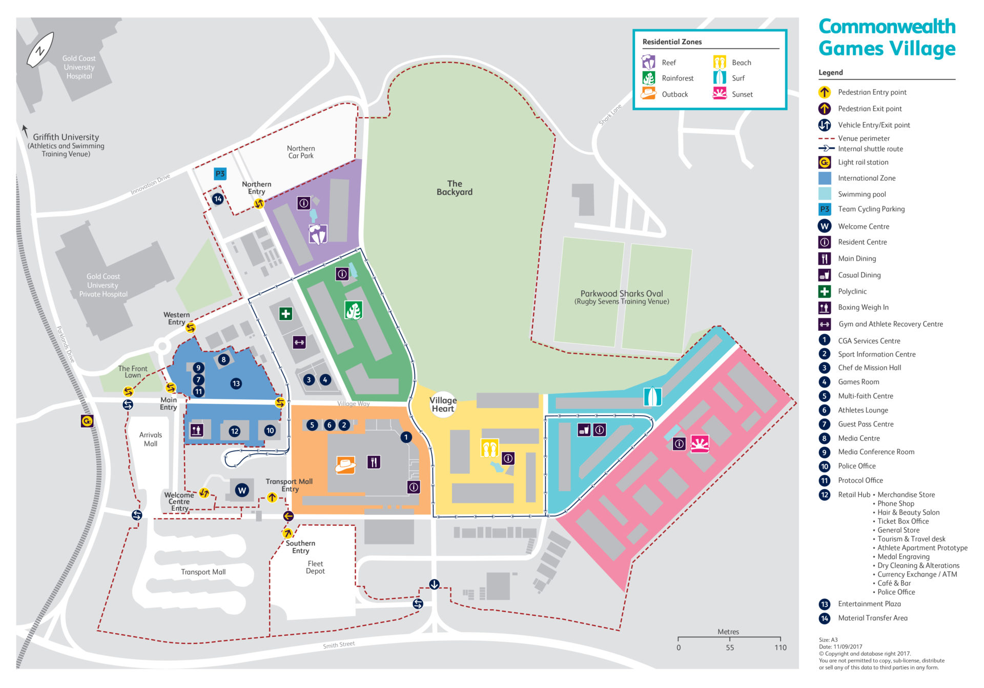 Commonwealth Games Village - Detailed Map