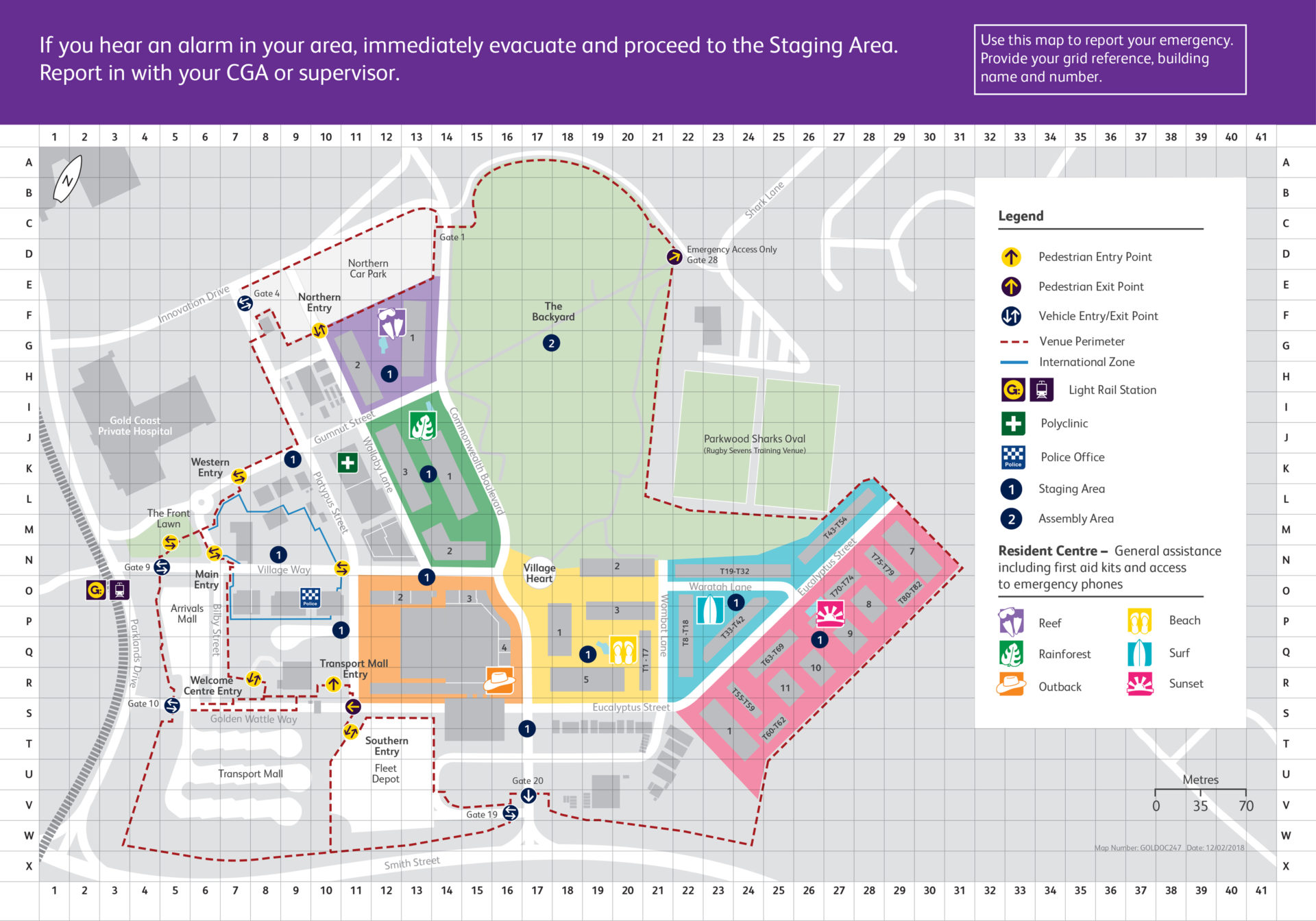 Commonwealth Games Village - Emergency Grid Map