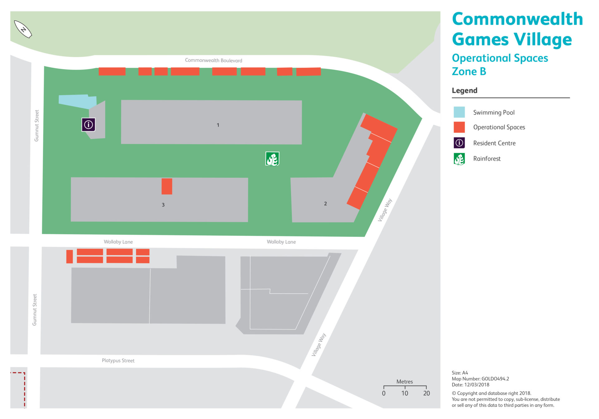 Commonwealth Games Village - Operational Spaces Zone B Map